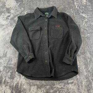 Lauren Ralph Lauren Fleece Button Up Pockets Black Plaid Shacket Women's M